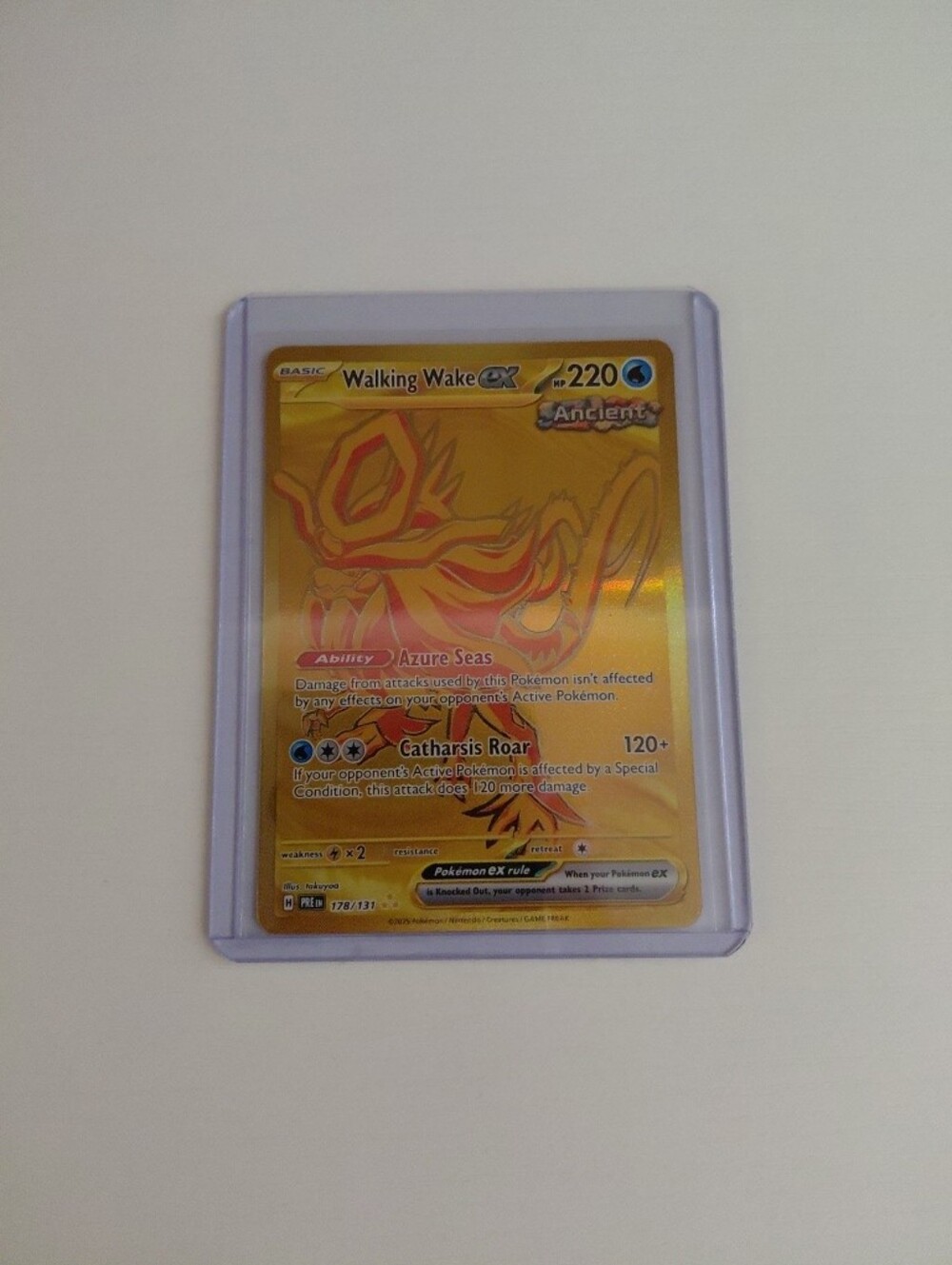 Walking Wake GX Gold Holo Pokémon Card